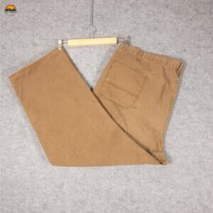 Dickies Work Pants Brown Cotton Flat Front Straight Leg Big & Tall Men's 50x30